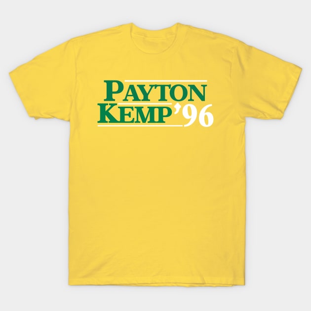 Payton/Kemp 96 (white) T-Shirt by Shampuzle's